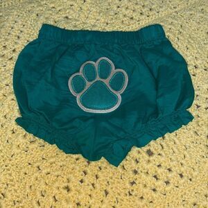 Green paw print bloomers 3-6 months